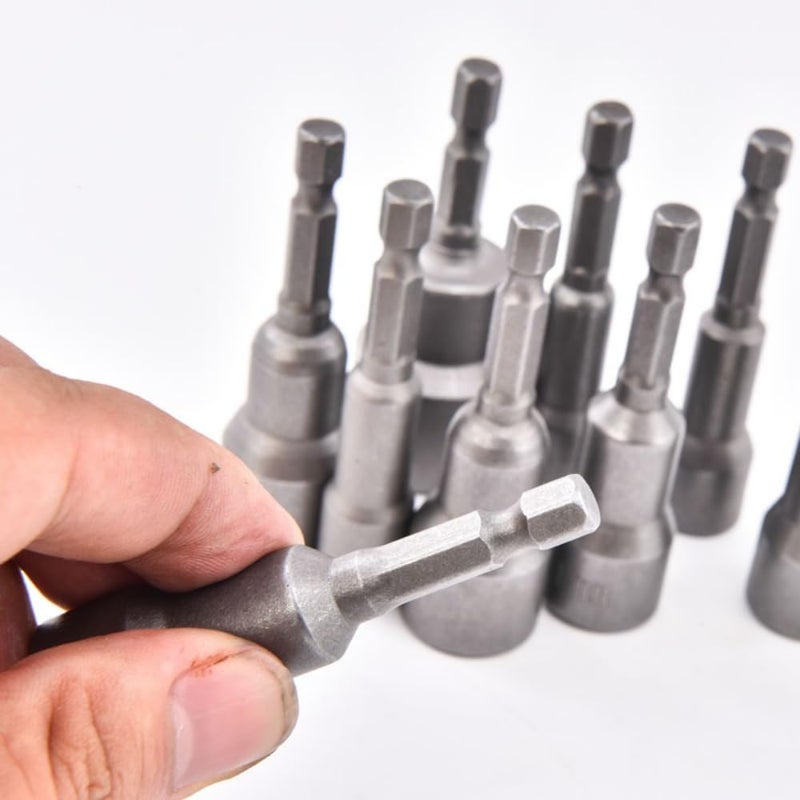 EMSTAR 10 PCS 1/4" Hex Shank Magnetic Power Nut Driver Bit Sets, 1/4 inch Quick Change Socket Nut Driver Bit Magnetic,Heavy Duty 1/4 Nut Driver Length 2.5 inche (65mm) - Image 4